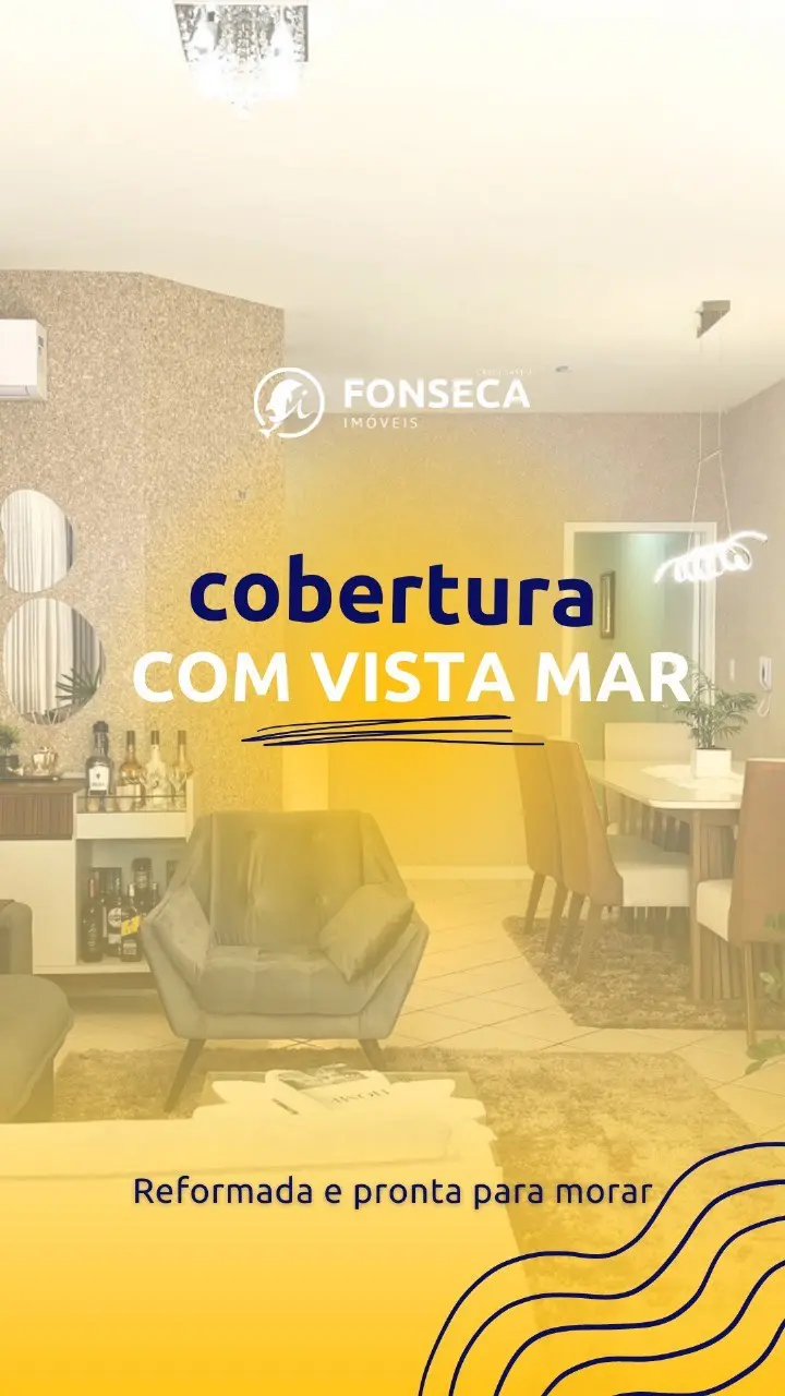 Cobertura reformada no Mar Grosso! Vista permanente para o mar, 50m da areia. 3 dormitórios, mobília de alto padrão. R$ 1.000.000.